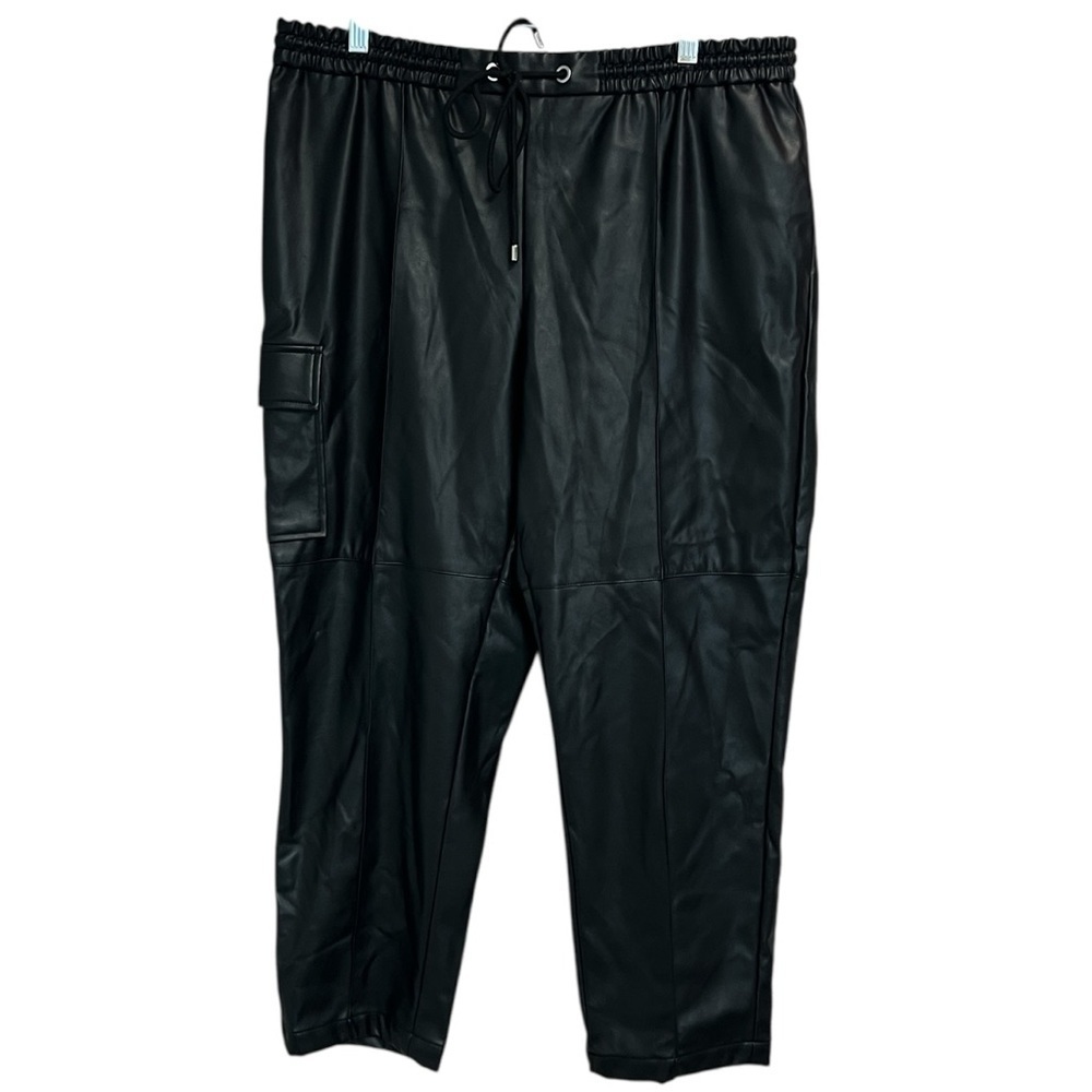 Calvin Klein Faux Leather Cargo Pants